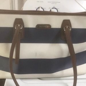 brand purse with zipper inside and side pockets